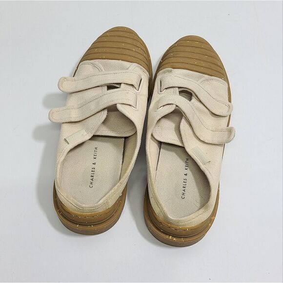 Charles‎ & Keith Cream/Tan Sneaker Mules Size 7 - Picture 3 of 8